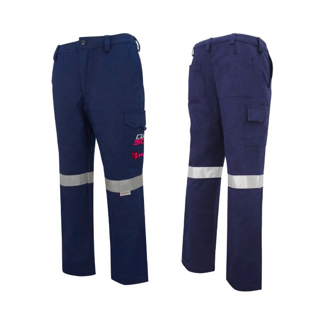 PITBULL® Cut Resistant Cargo Pants Navy + 3M Reflective Tape